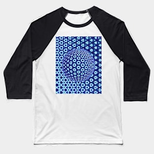 subtle shades of blue mosaic tiles over sphere Baseball T-Shirt